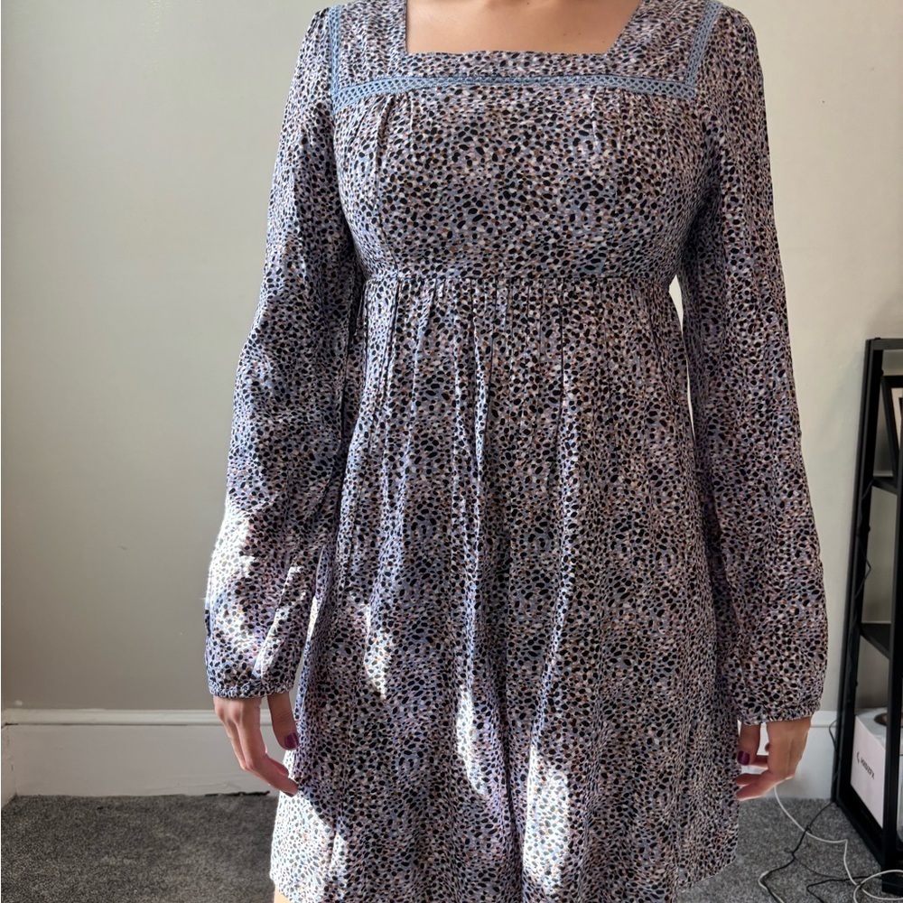 Prairie Coquette Girl long sleeve Floral Western Mini Cottagecore Small Dress ‎